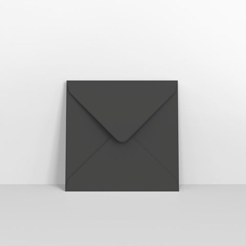 Black Coloured Gummed Greeting Card V Flap Envelopes - Square - 100 x 100mm