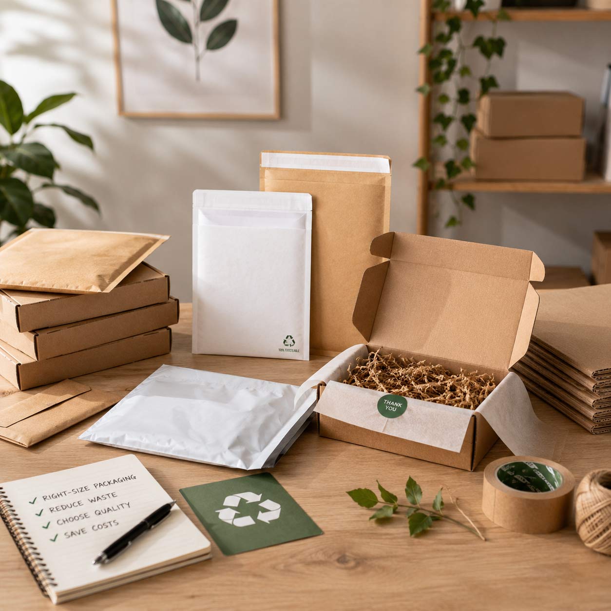 Packaging shot with recycled options