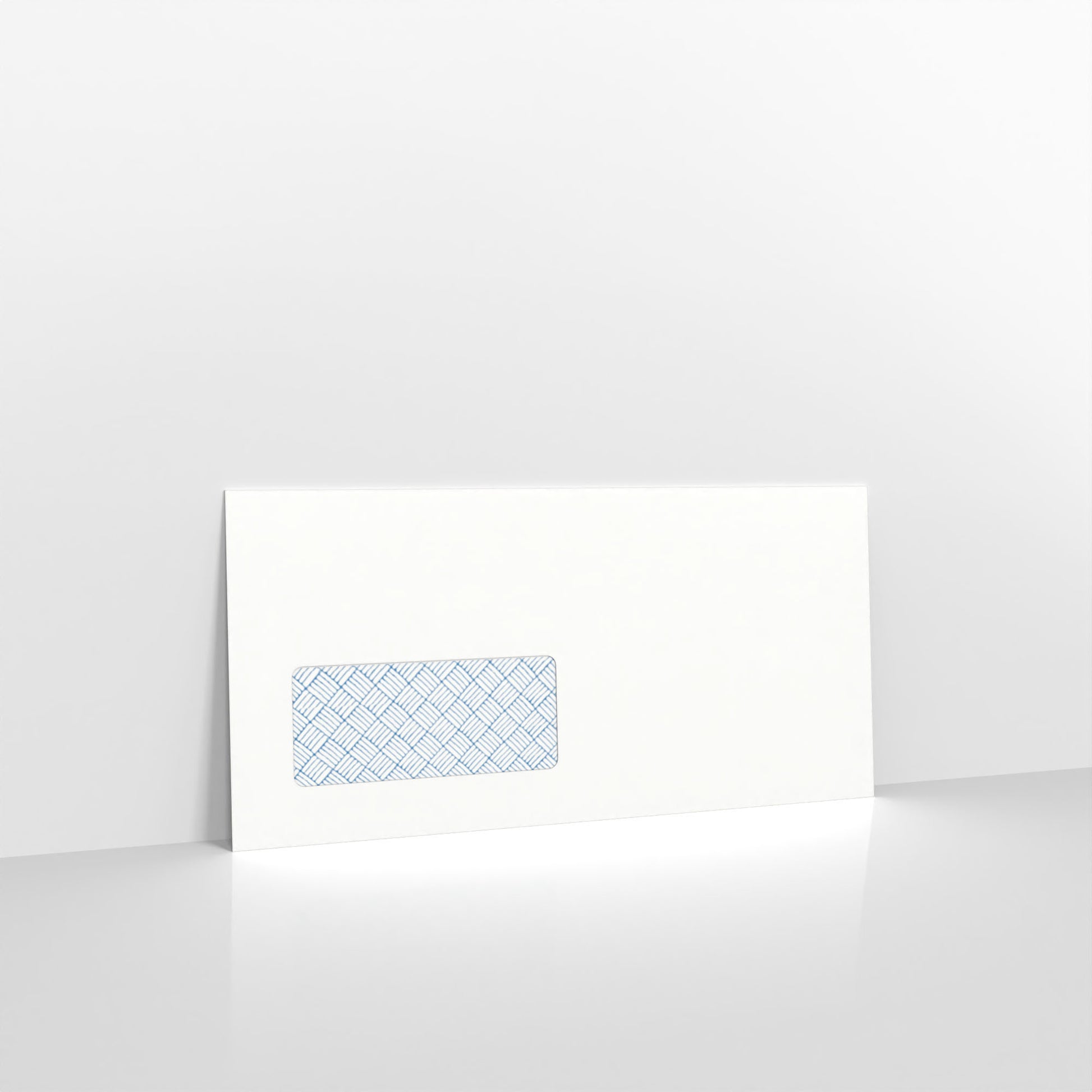 White Blue Opaque Gummed Business Envelopes - 100gsm With Window DL - 110 x 220mm