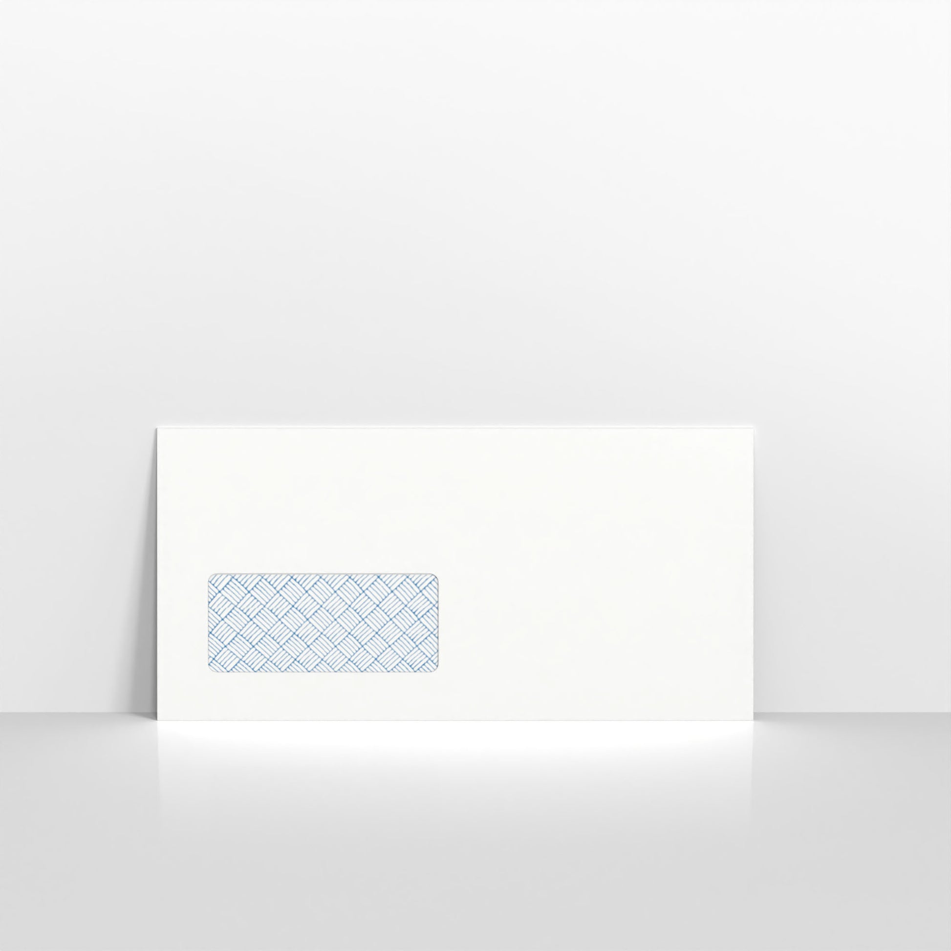White Blue Opaque Gummed Business Envelopes - 100gsm With Window DL - 110 x 220mm
