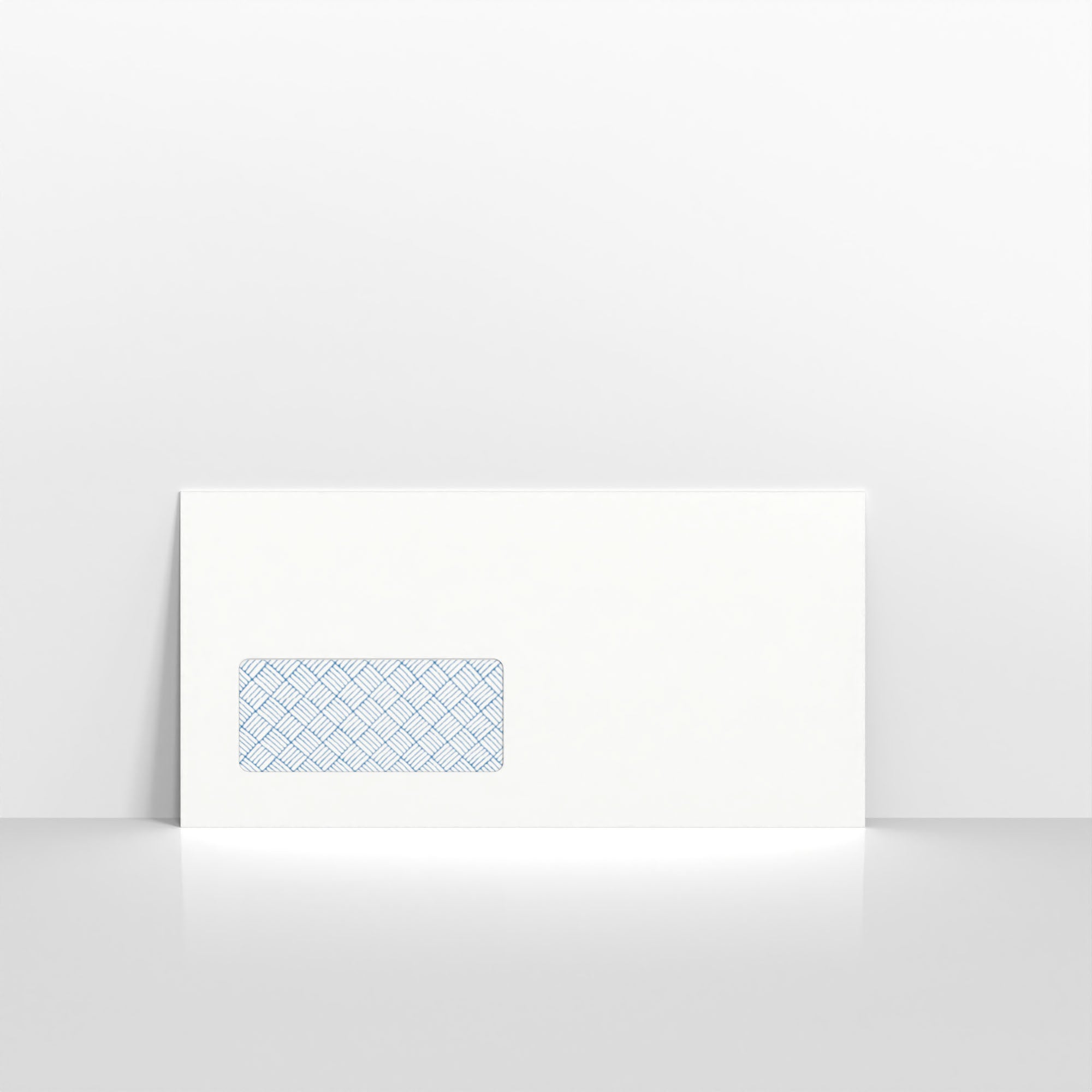 White Blue Opaque Gummed Business Envelopes - 100gsm With Window DL - 110 x 220mm