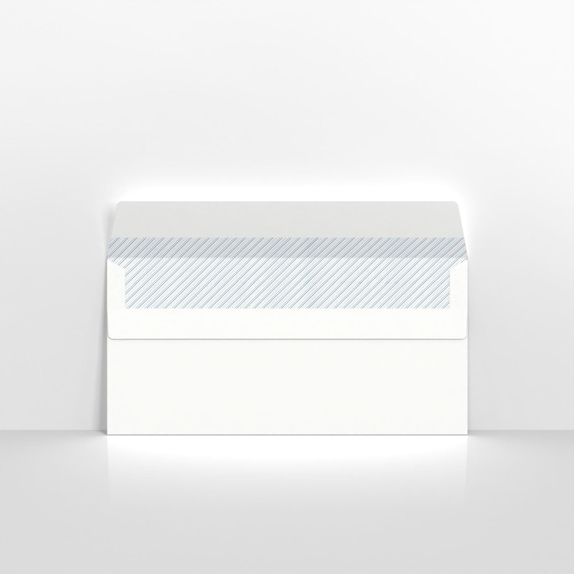 White Blue Opaque Gummed Business Envelopes - 110gsm With Window DL - 110 x 220mm