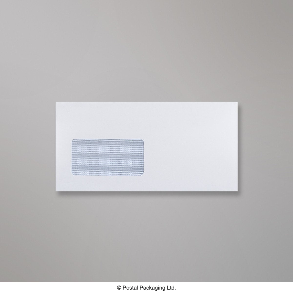 White Blue Opaque Gummed Business Envelopes - 90gsm With Window DL+ - 114 x 229mm