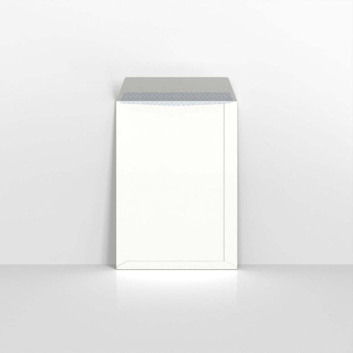White Blue Opaque Peel and Seal Business Envelopes - No Without Window