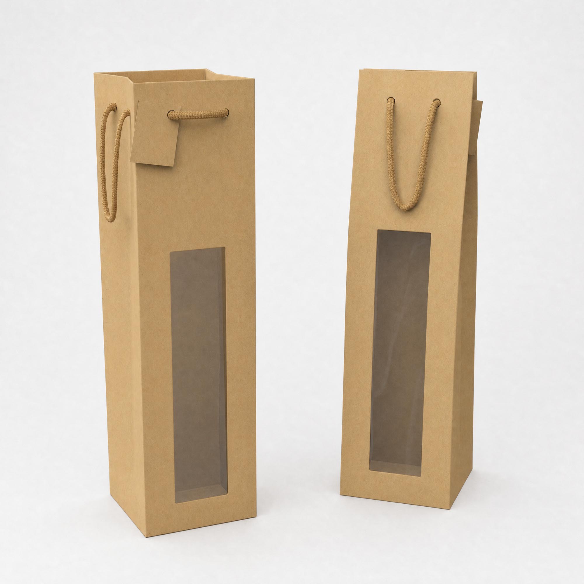 Wine Bottle Gift Bag (75cl) - With Window 89 x 98 x 380mm