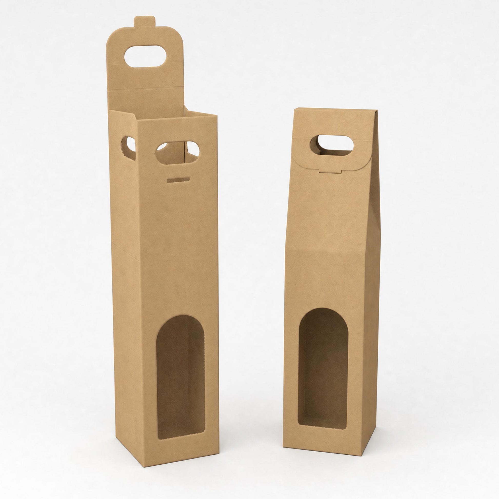 Wine Bottle Packing Boxes (75cl) - With Window 90 x 90 x 390mm