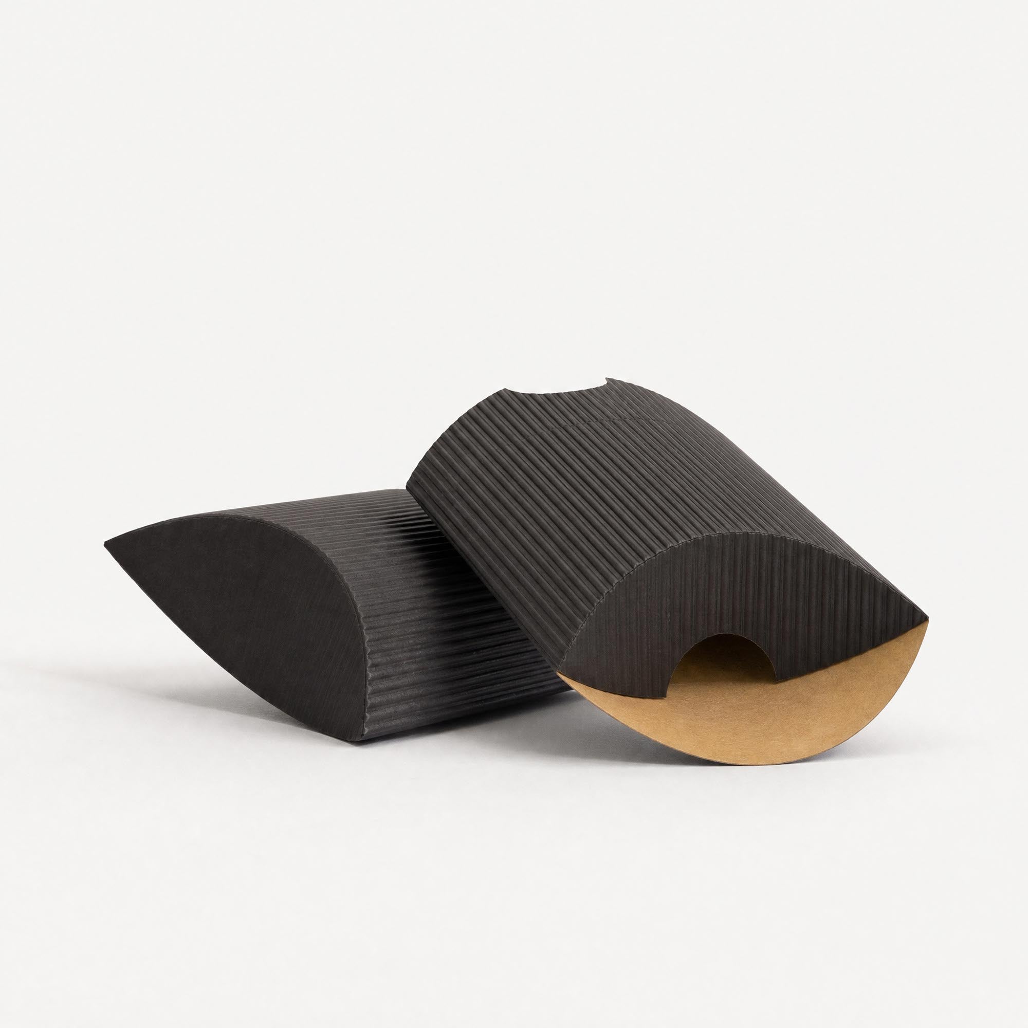Black Corrugated Pillow Boxes - 75 x 60mm