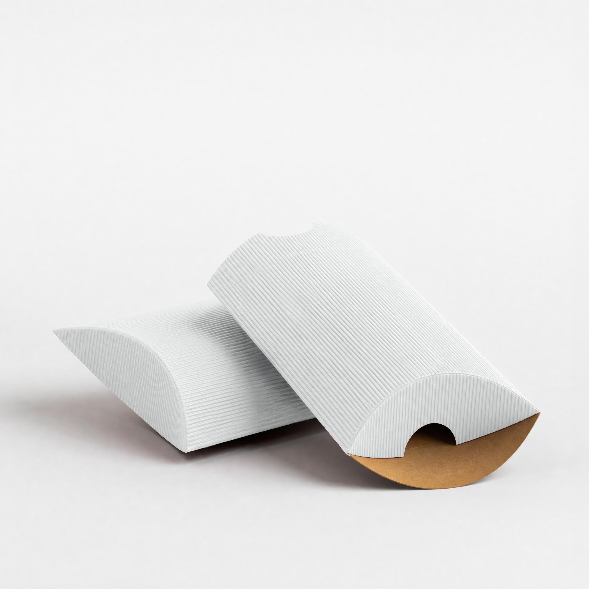 White Corrugated Pillow Boxes - 81 x 113mm