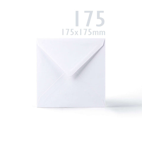 White V-Flap Envelope & Smooth Card Pack - 175 x 175 mm + 170 x 170 mm