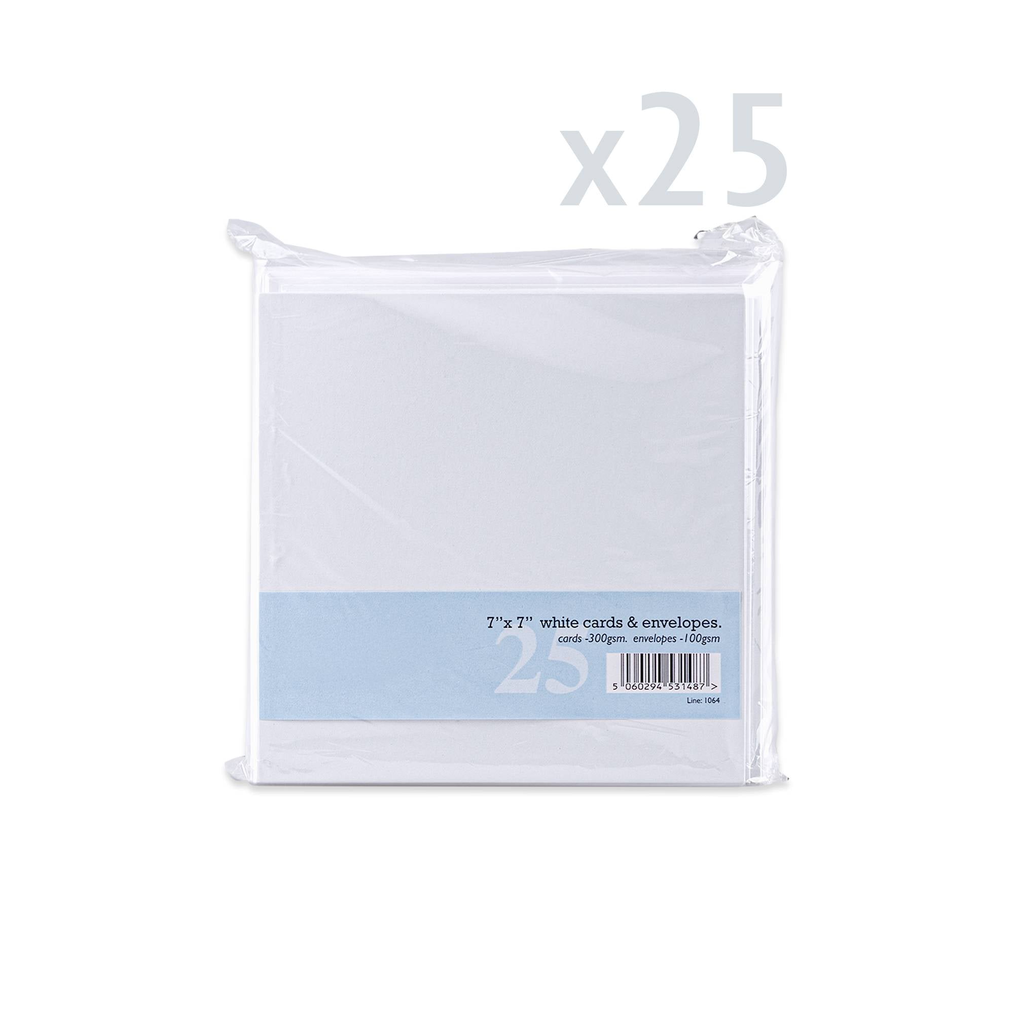 White V-Flap Envelope & Smooth Card Pack - 175 x 175 mm + 170 x 170 mm