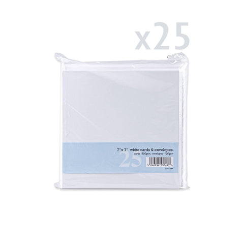White V-Flap Envelope & Smooth Card Pack - 175 x 175 mm + 170 x 170 mm