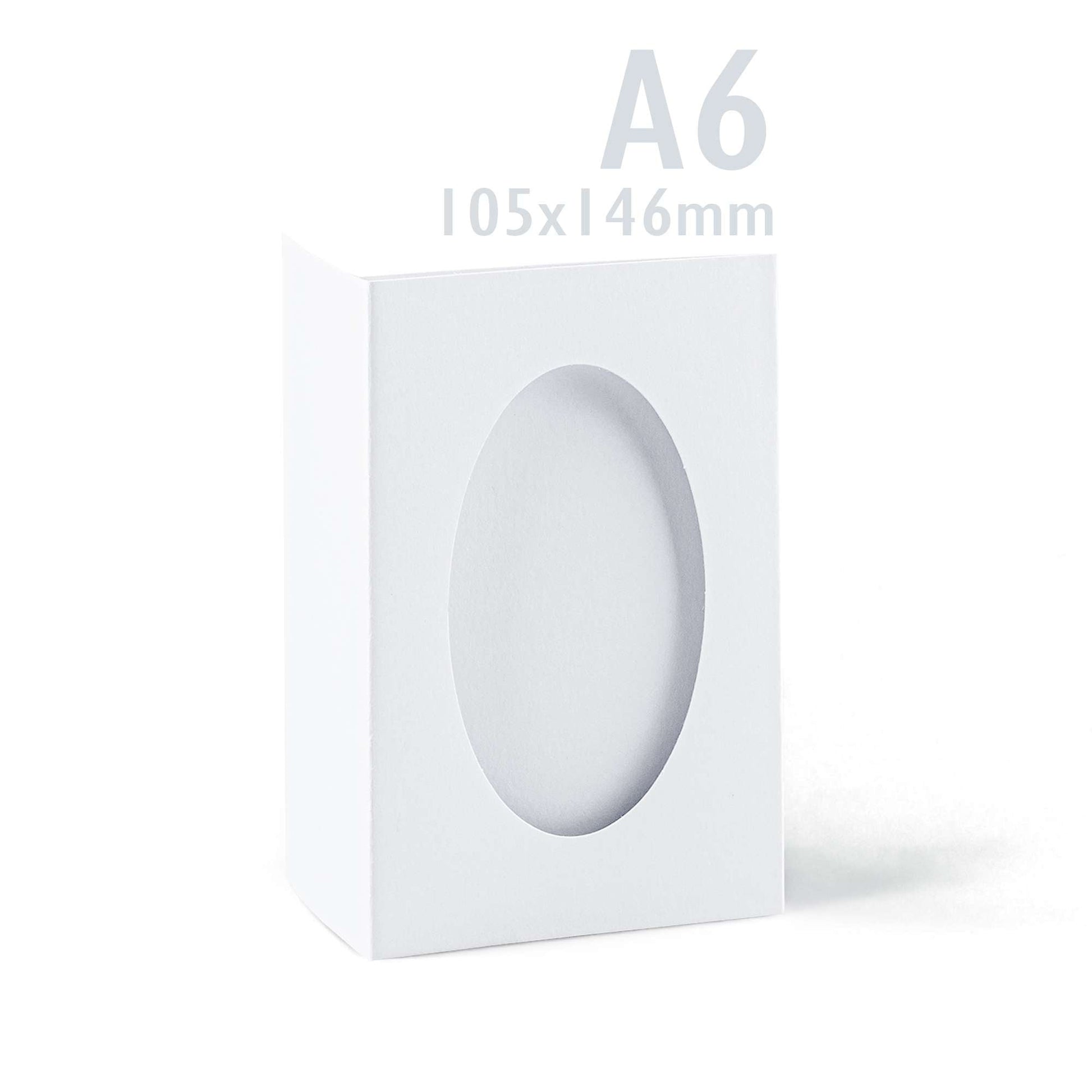 White Tri-Fold Oval Aperture Cards Pack -