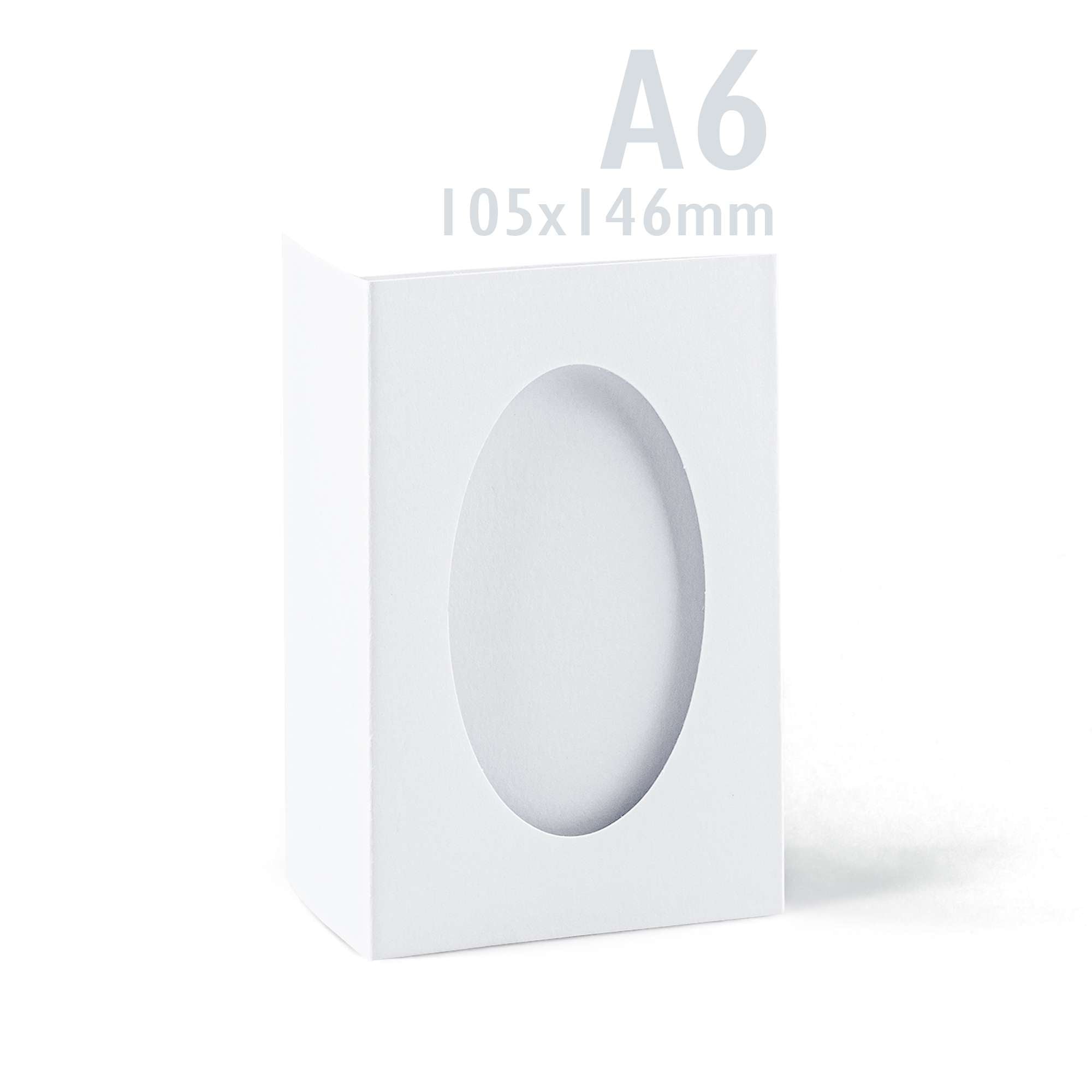 White Tri-Fold Oval Aperture Cards Pack -