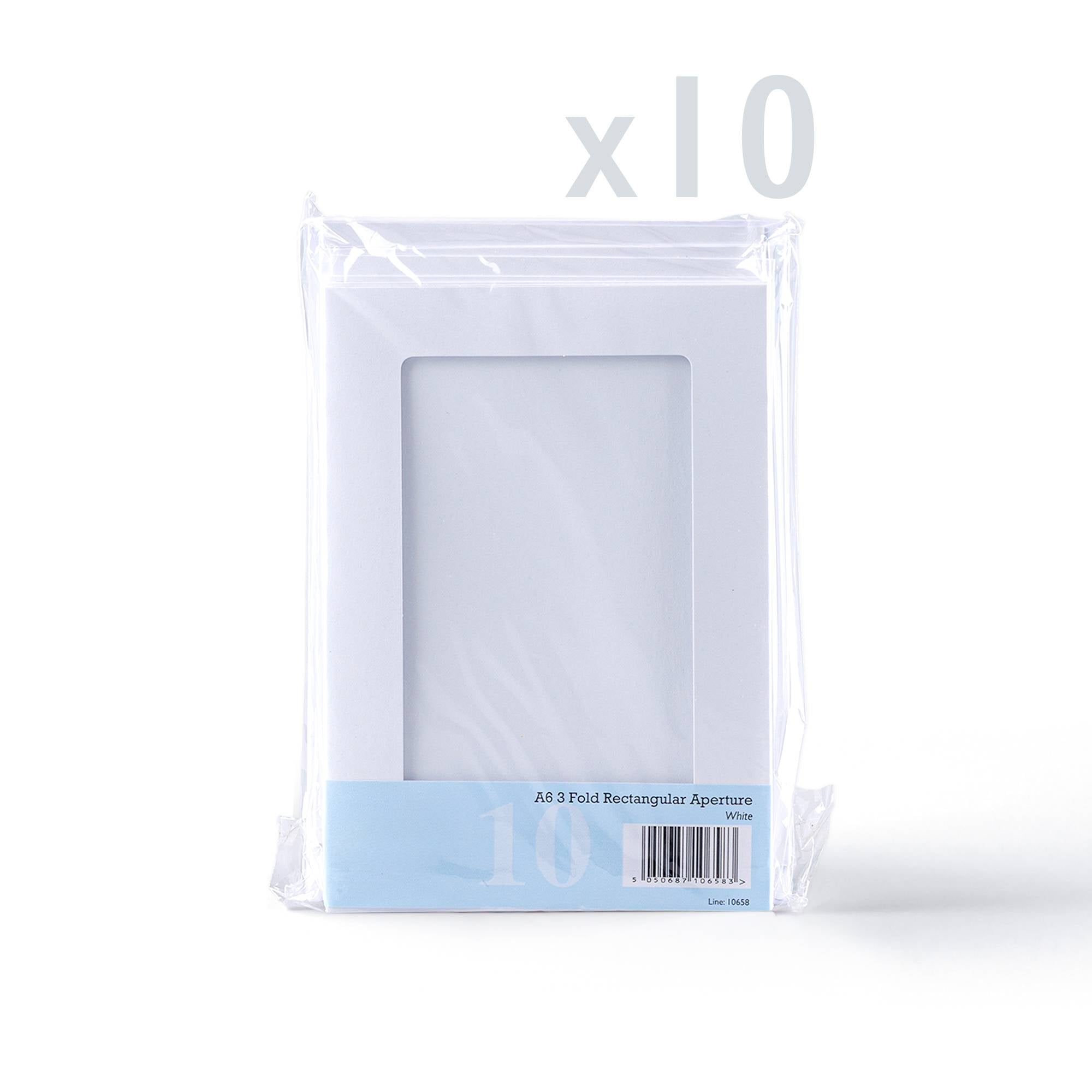 White Tri-Fold Rectangle Aperture Cards Pack -