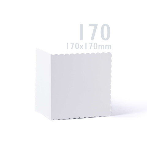 White V-Flap Envelope & Scalloped Card Pack - 175 x 175 mm + 170 x 170 mm