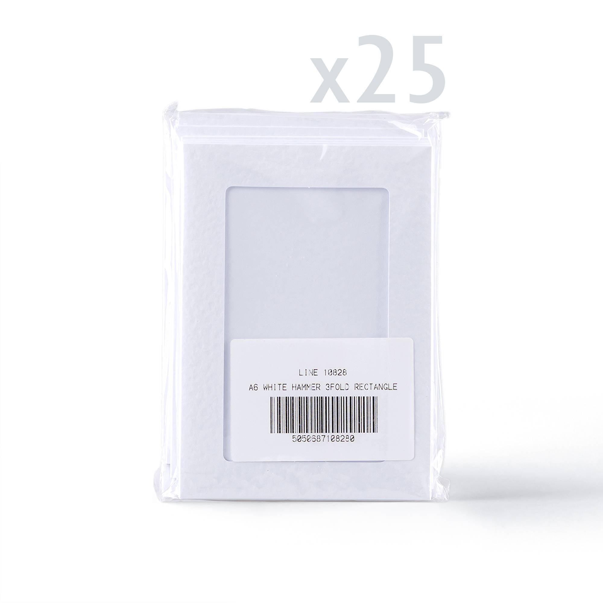 White Hammered Rectangle Aperture Cards Pack -