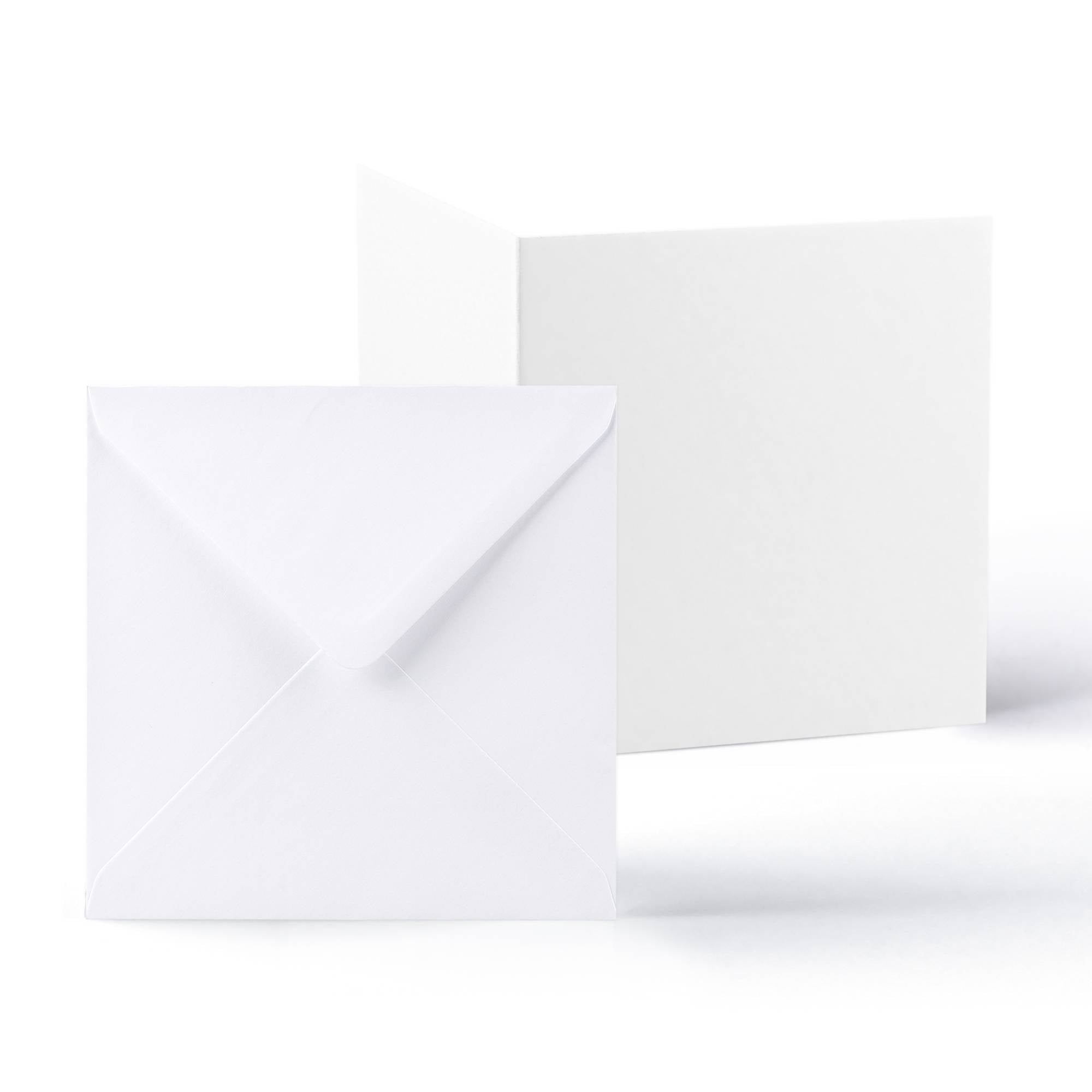 White V-Flap Envelope & Smooth Card Pack - 155 x 155 mm + 145 x 145 mm