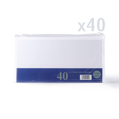 White V-Flap Envelope & Smooth Card Pack - 155 x 155 mm + 145 x 145 mm