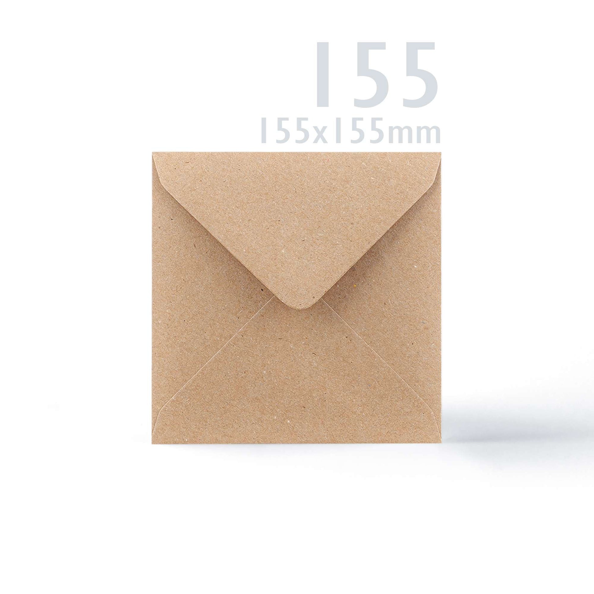 Kraft V-Flap Envelope & Kraft Card Pack - 155 x 155 mm + 145 x 145 mm