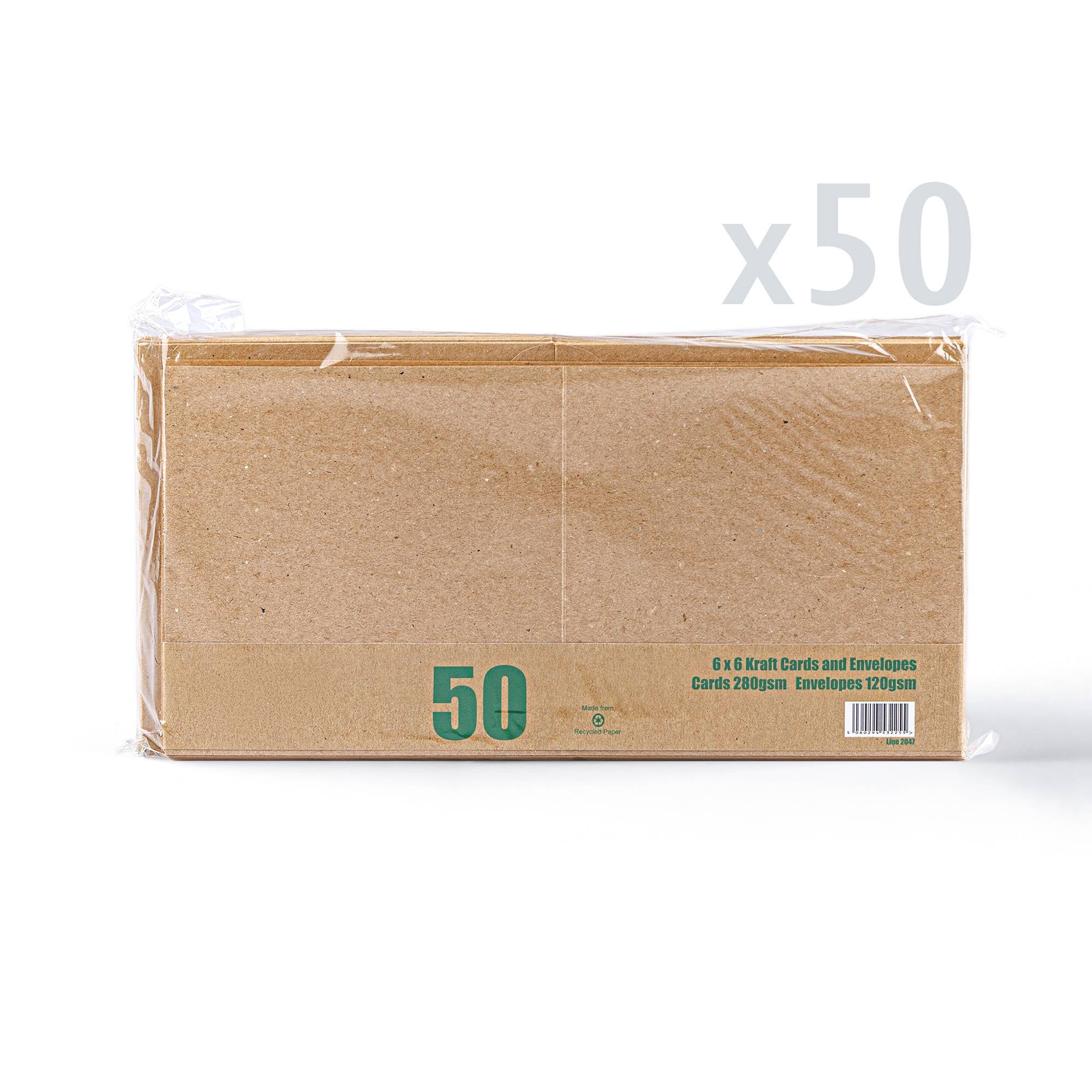 Kraft V-Flap Envelope & Kraft Card Pack - 155 x 155 mm + 145 x 145 mm