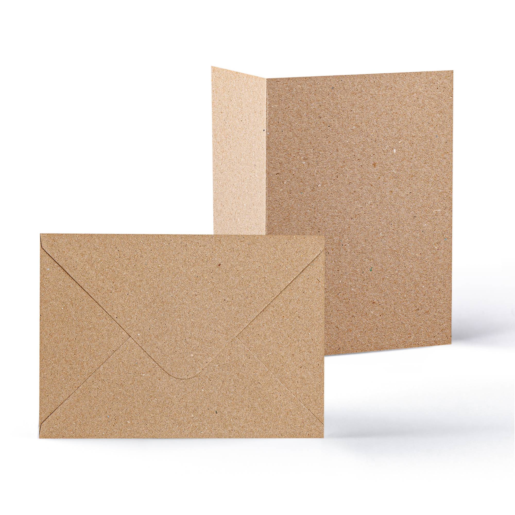 Kraft V-Flap Envelope & Kraft Card Pack - 133 x 184 mm + 125 x 175 mm