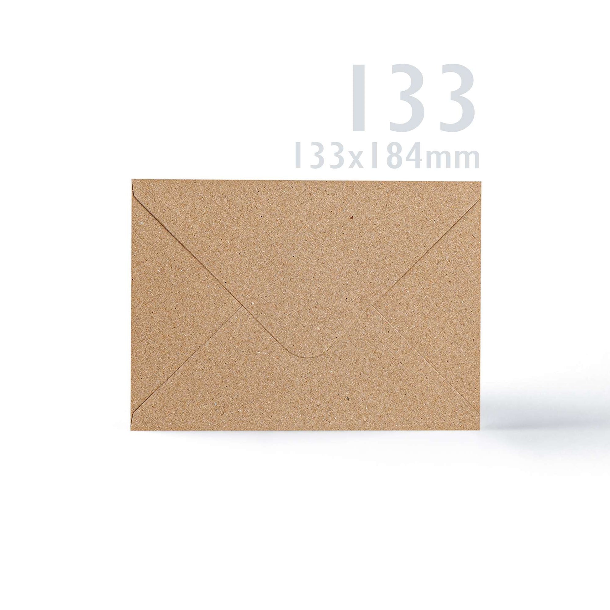 Kraft V-Flap Envelope & Kraft Card Pack - 133 x 184 mm + 125 x 175 mm