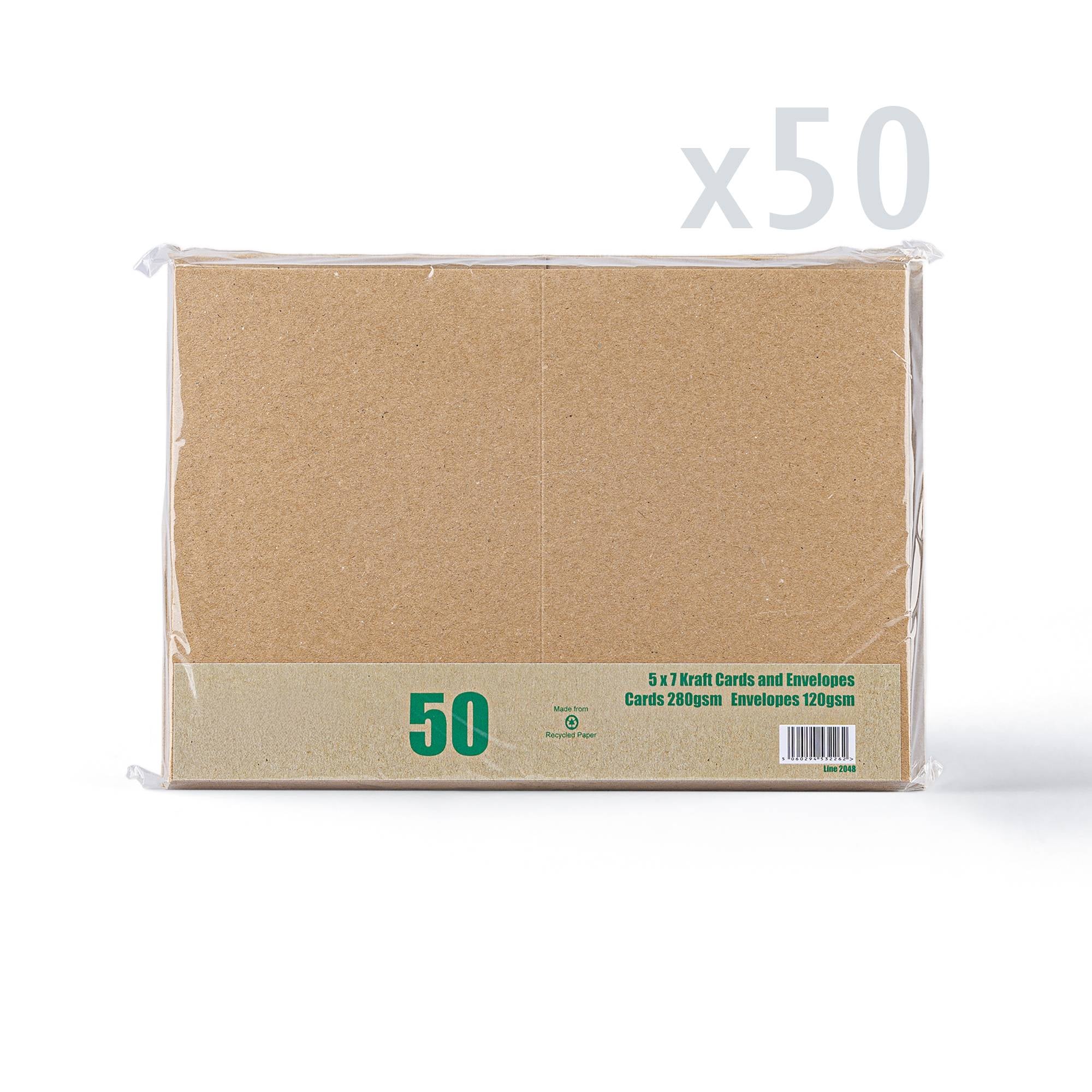 Kraft V-Flap Envelope & Kraft Card Pack - 133 x 184 mm + 125 x 175 mm