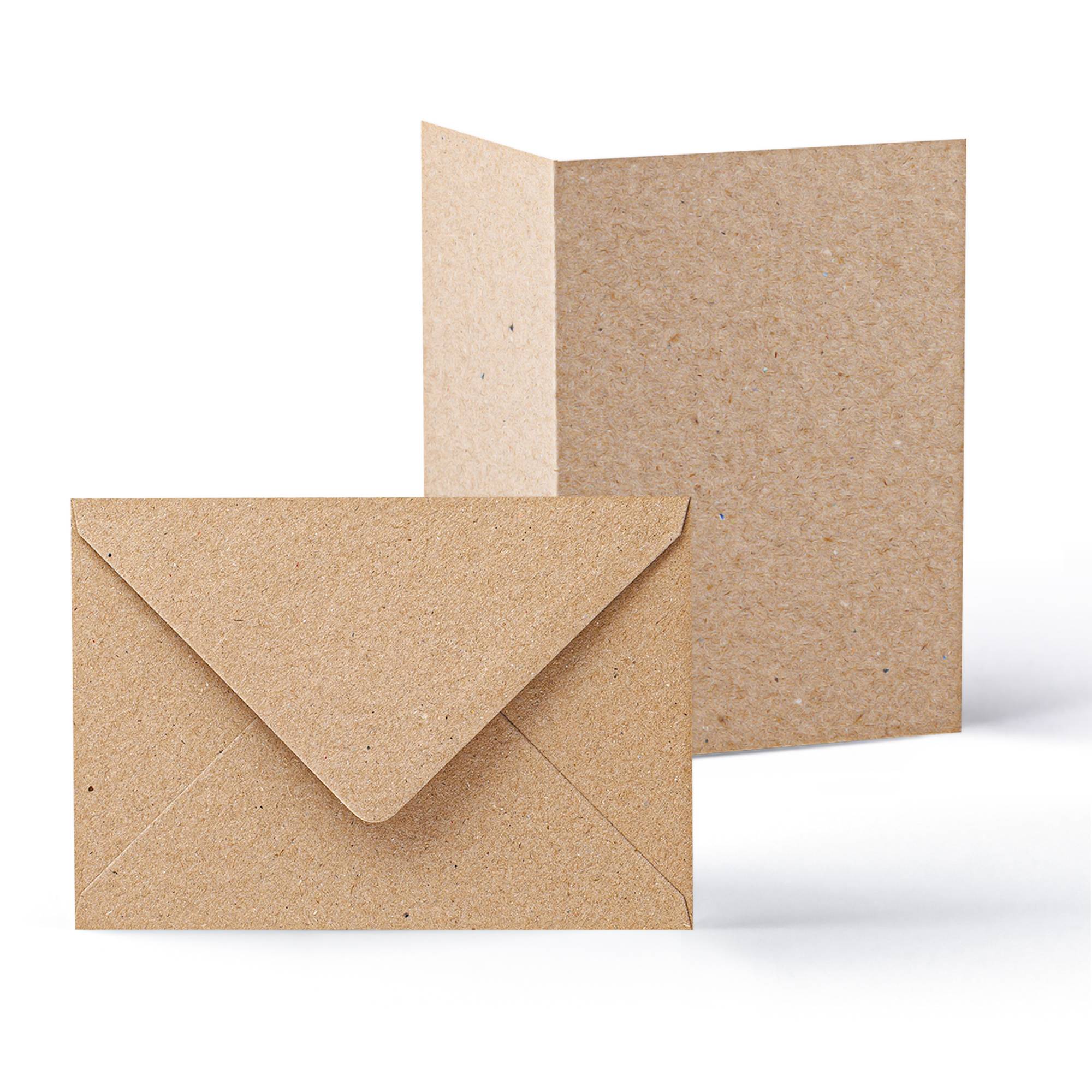 Kraft V-Flap Envelope & Kraft Card Pack - 114 x 162 mm + 105 x 148 mm
