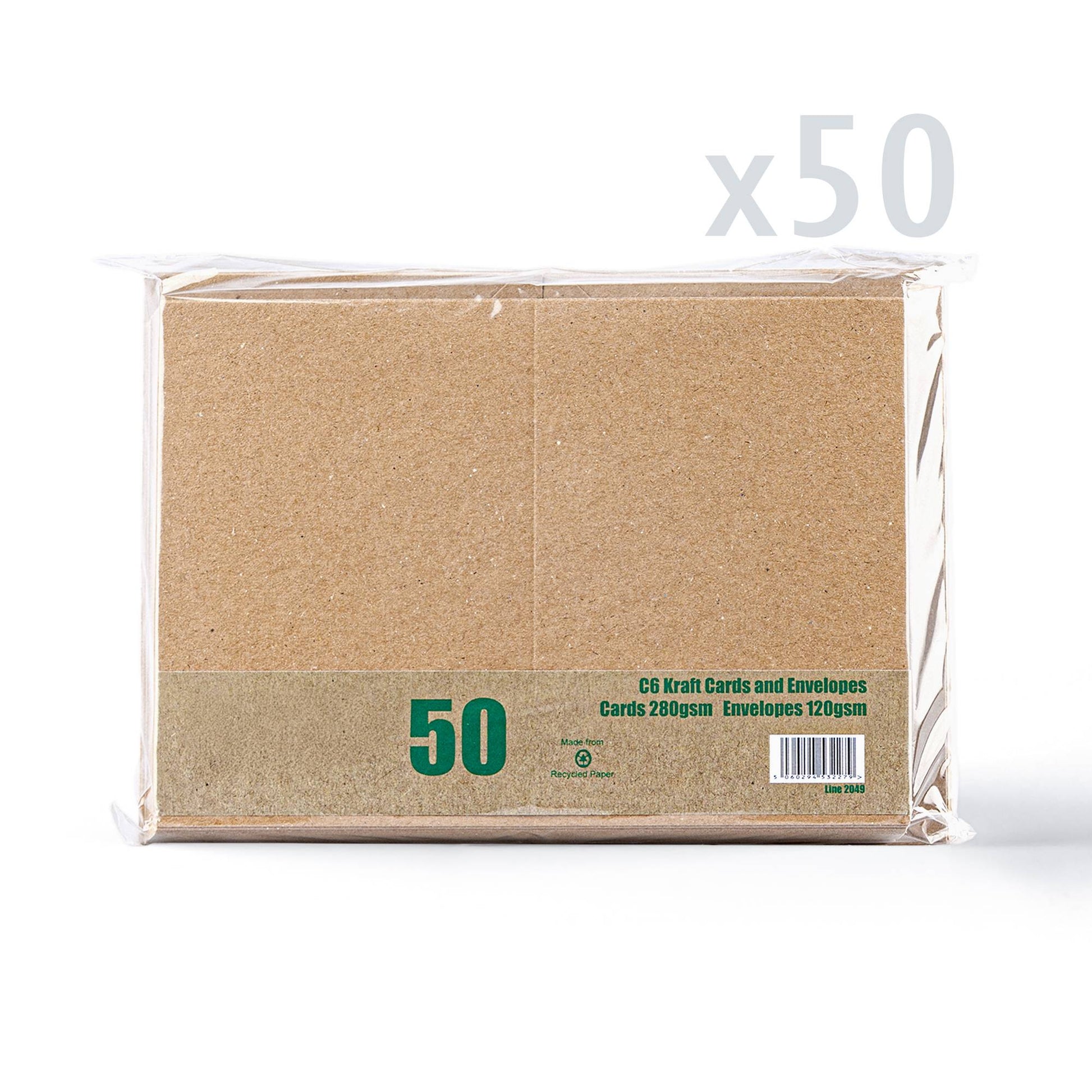 Kraft V-Flap Envelope & Kraft Card Pack - 114 x 162 mm + 105 x 148 mm