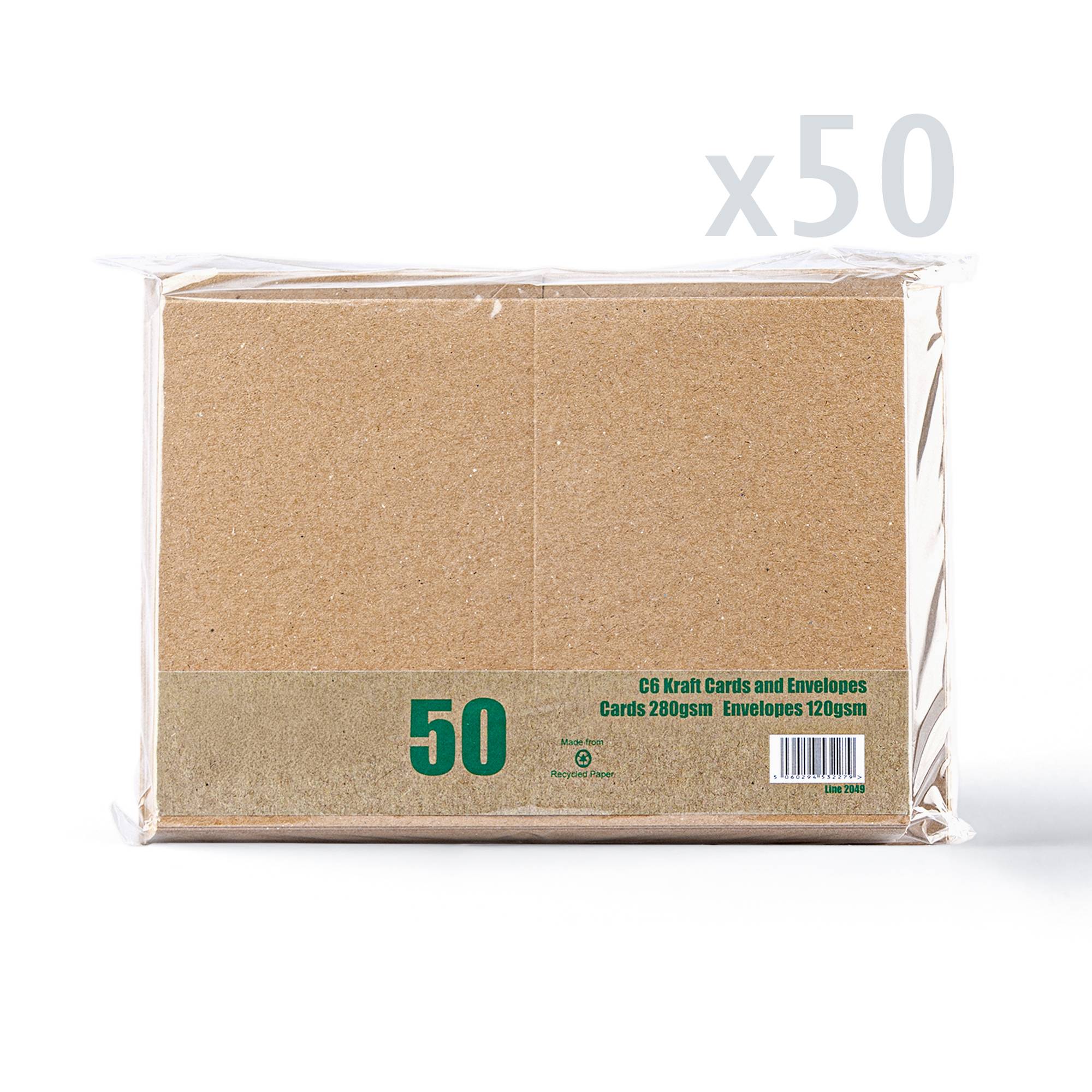 Kraft V-Flap Envelope & Kraft Card Pack - 114 x 162 mm + 105 x 148 mm