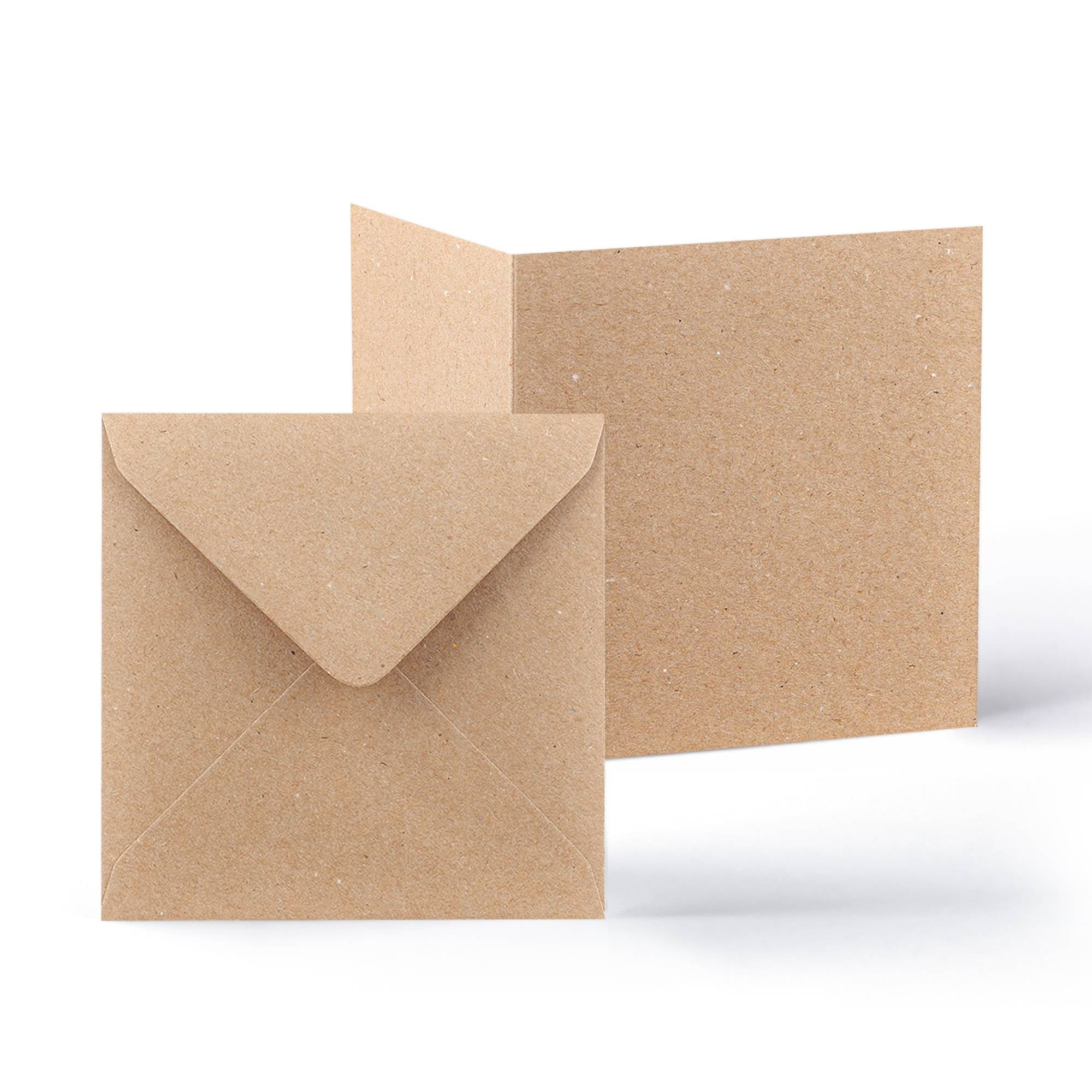 Kraft V-Flap Envelope & Kraft Card Pack - 130 x 130 mm + 125 x 125 mm