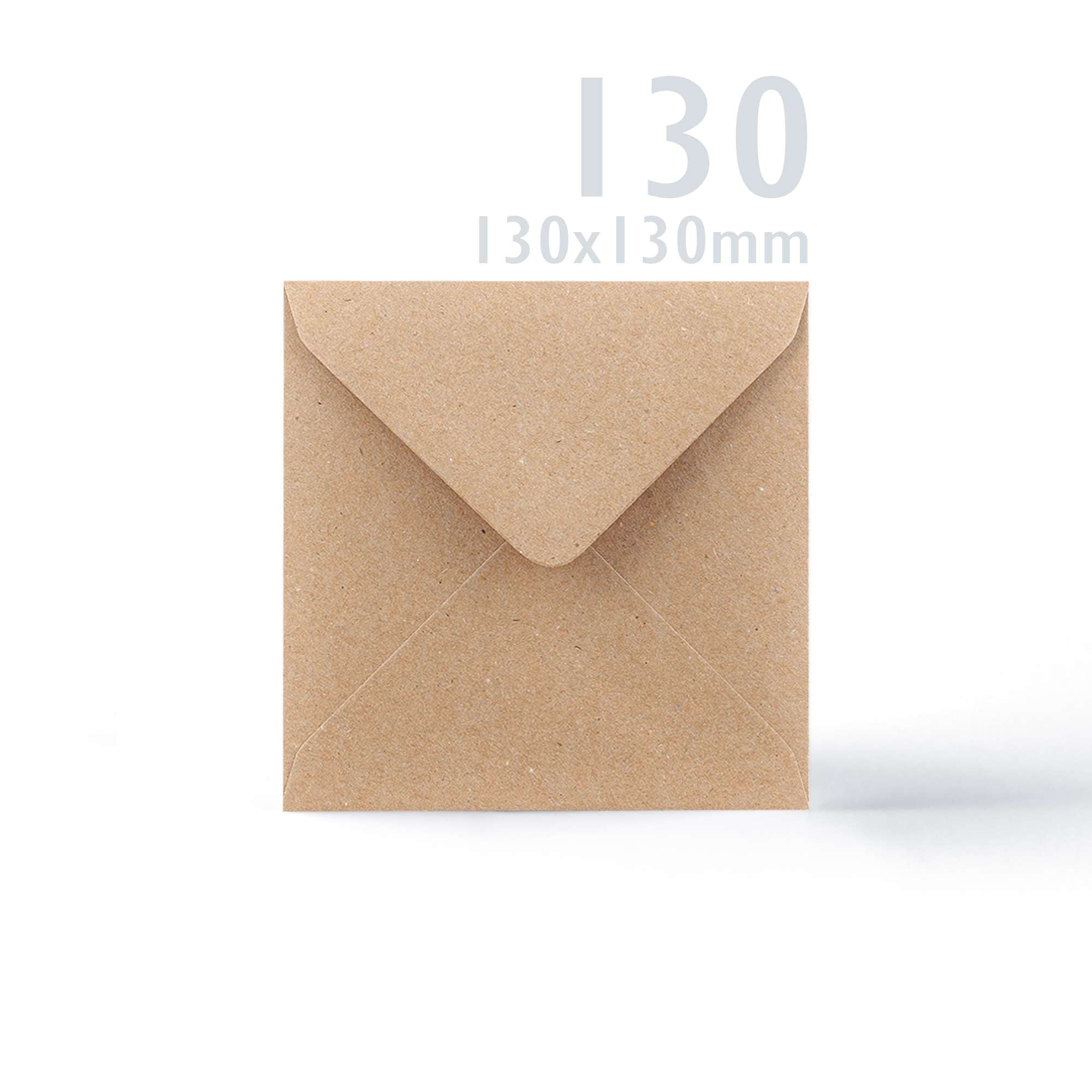 Kraft V-Flap Envelope & Kraft Card Pack - 130 x 130 mm + 125 x 125 mm