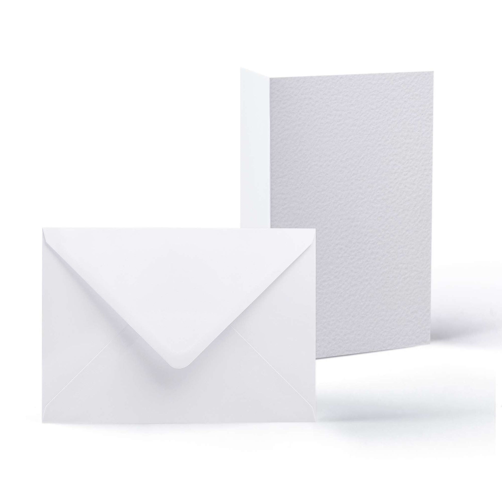 White V-Flap Envelope & Hammered Card Pack - White 162 x 229 mm + 148 x 210 mm