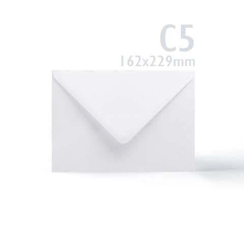 White V-Flap Envelope & Hammered Card Pack - White 162 x 229 mm + 148 x 210 mm
