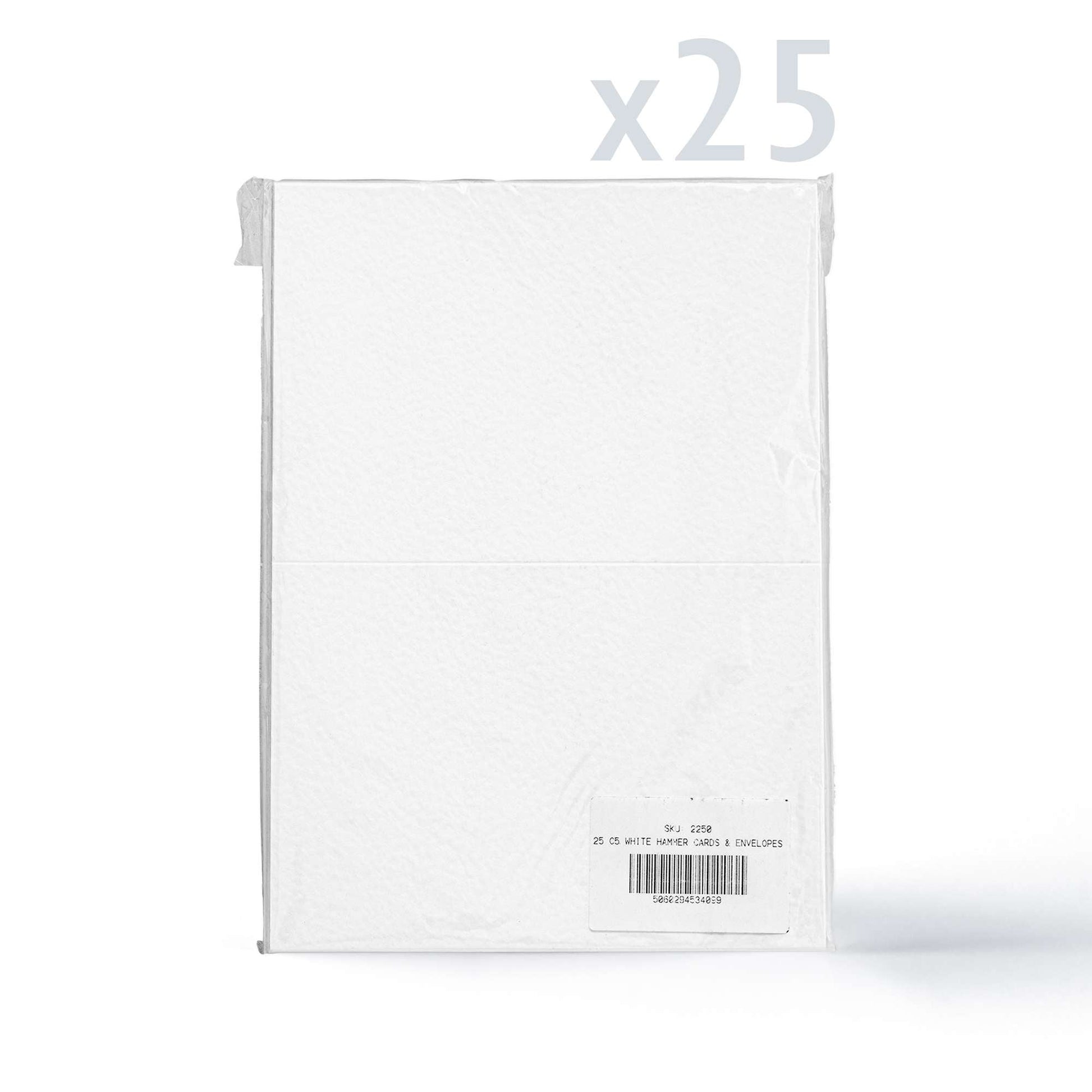 White V-Flap Envelope & Hammered Card Pack - White 162 x 229 mm + 148 x 210 mm