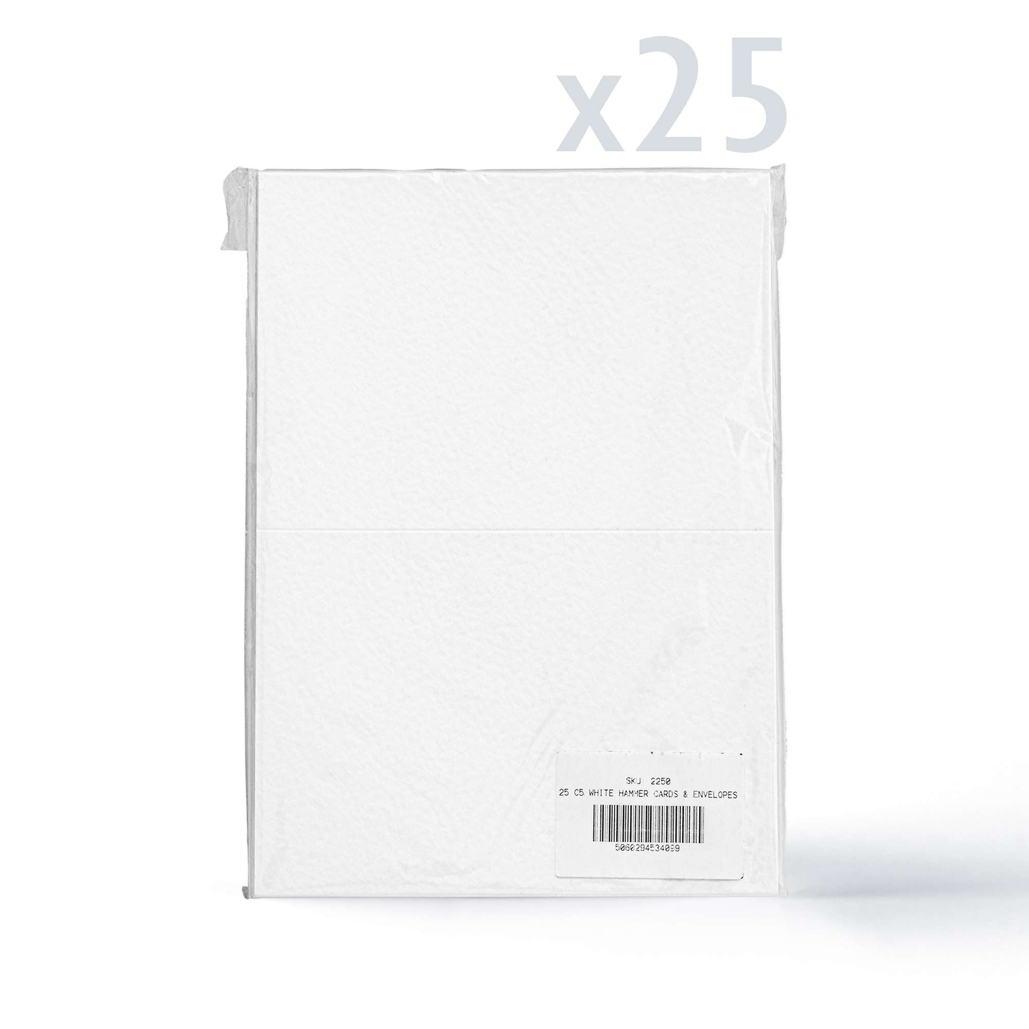 White V-Flap Envelope & Hammered Card Pack - White 162 x 229 mm + 148 x 210 mm