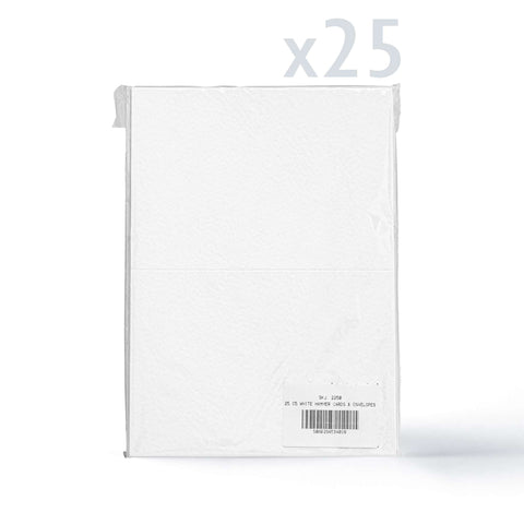 White V-Flap Envelope & Hammered Card Pack - White 162 x 229 mm + 148 x 210 mm