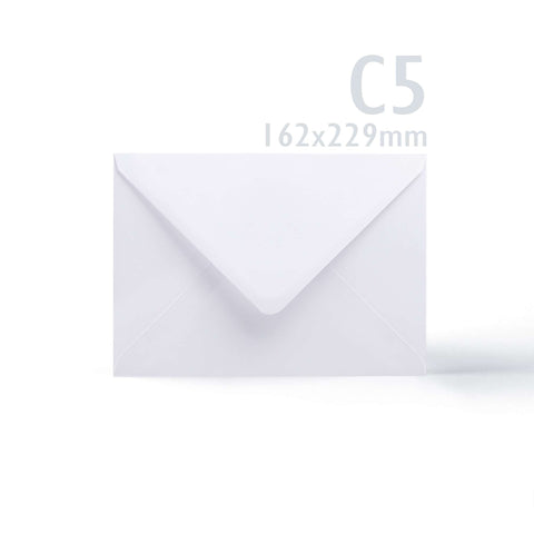 White V-Flap Envelope & Linen Card Pack - White 162 x 229 mm + 148 x 210 mm