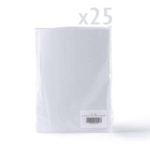 White V-Flap Envelope & Linen Card Pack - White 162 x 229 mm + 148 x 210 mm