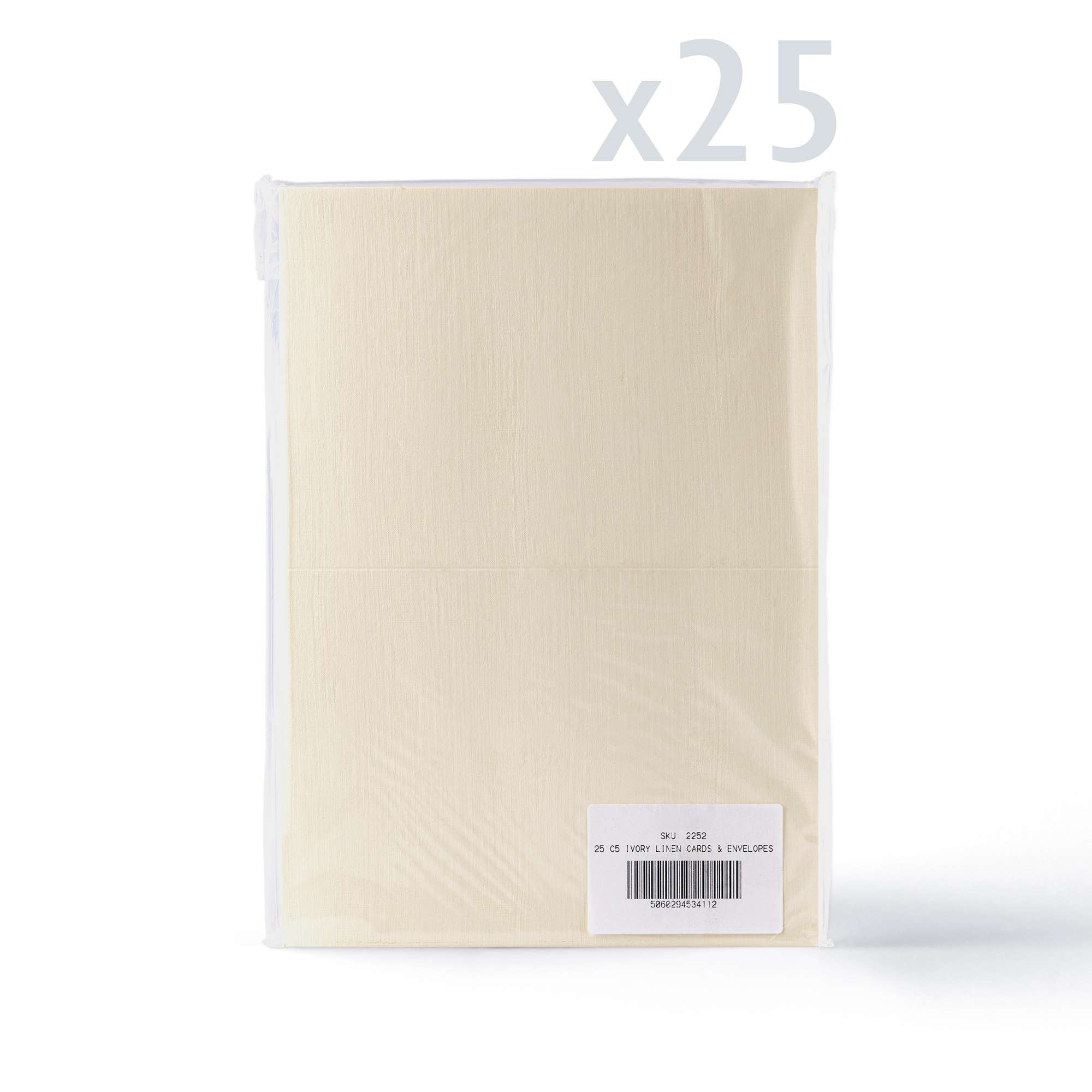 White V-Flap Envelope & Linen Card Pack - Ivory 162 x 229 mm + 148 x 210 mm