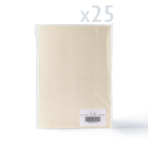 White V-Flap Envelope & Linen Card Pack - Ivory 162 x 229 mm + 148 x 210 mm