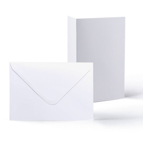 White V-Flap Envelope & Smooth Card Pack - 133 x 184 mm + 125 x 175 mm