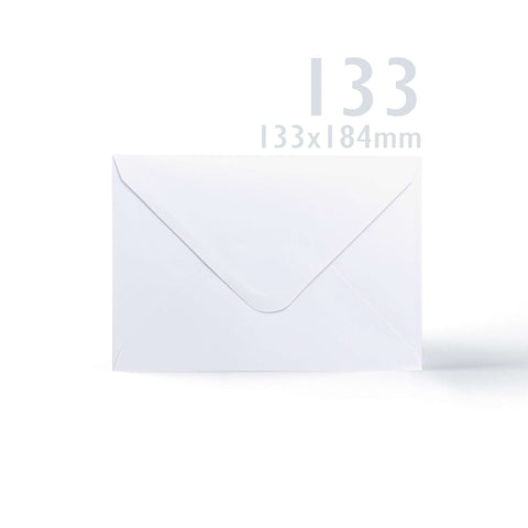 White V-Flap Envelope & Smooth Card Pack - 133 x 184 mm + 125 x 175 mm