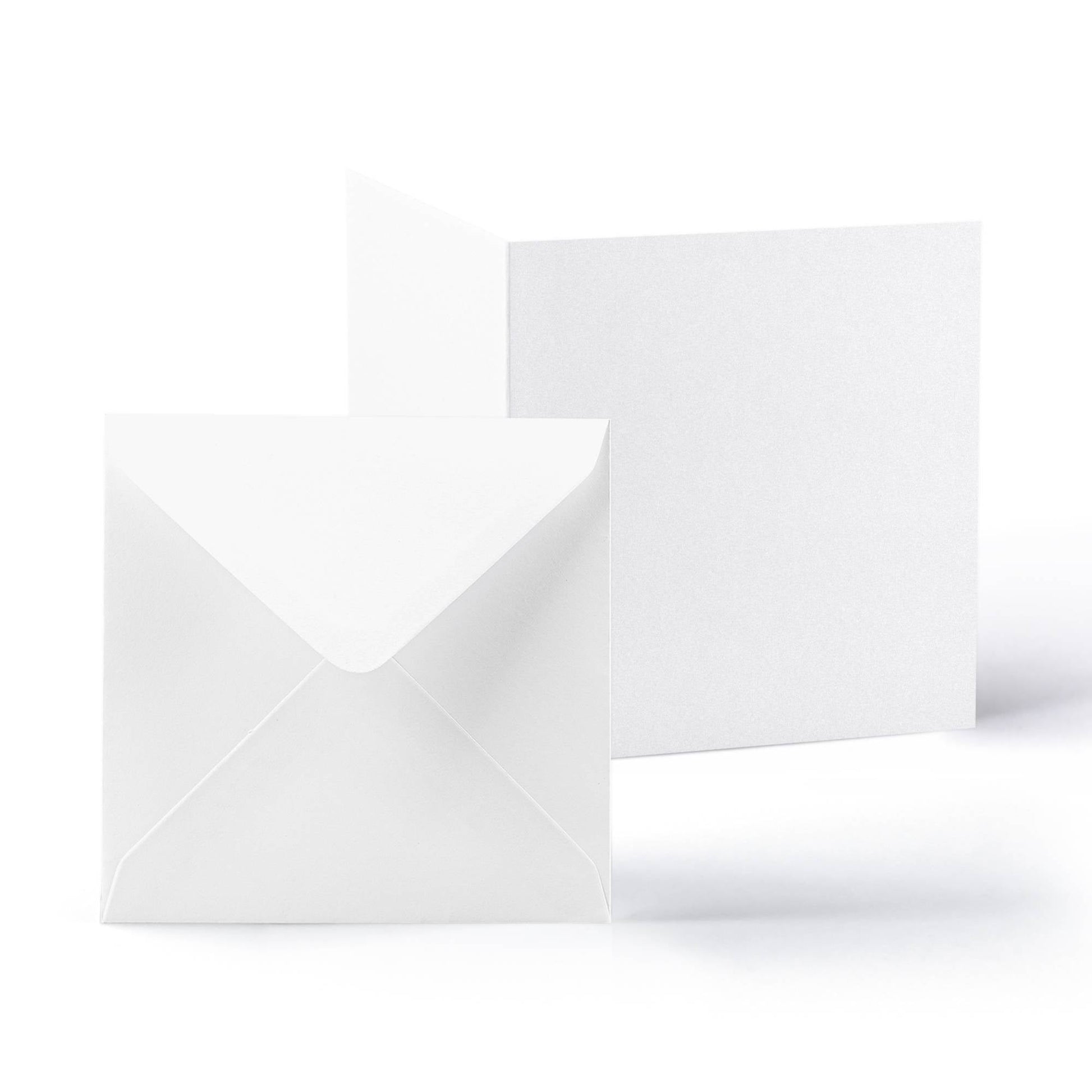 White V-Flap Envelope & Smooth Card Pack - 130 x 130 mm + 125 x 125 mm