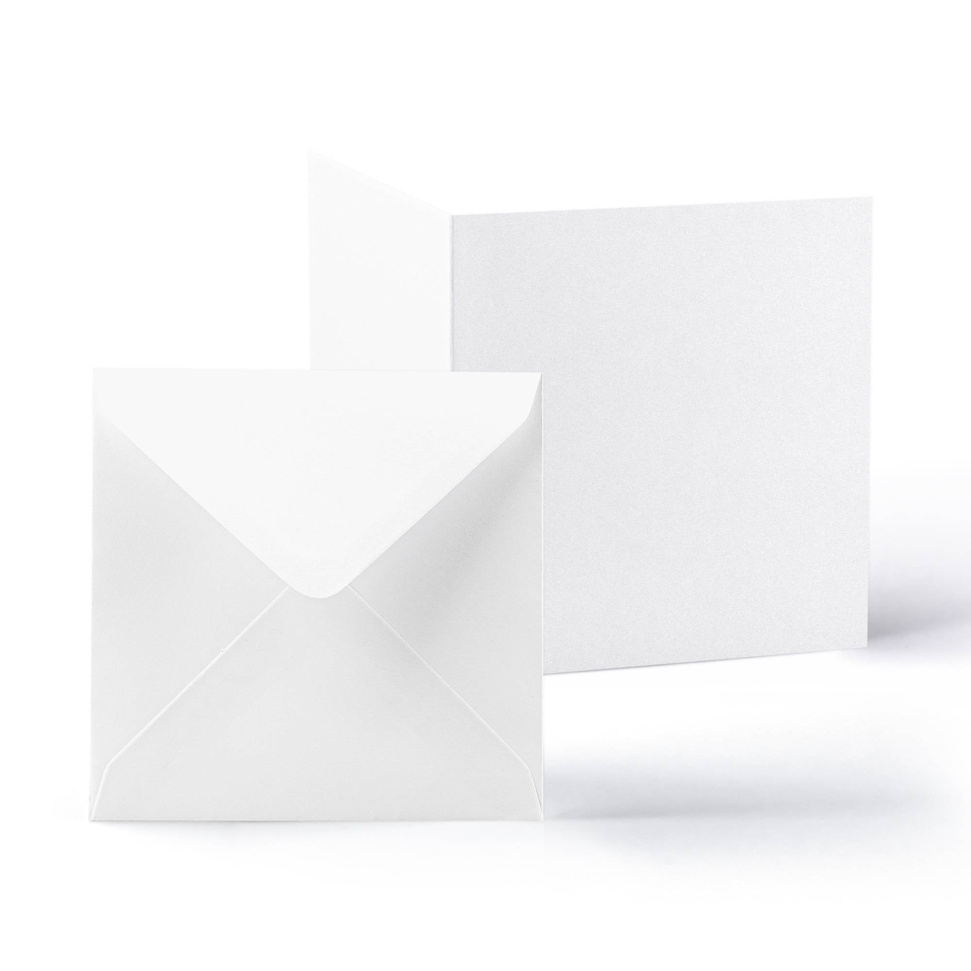 White V-Flap Envelope & Smooth Card Pack - 130 x 130 mm + 125 x 125 mm