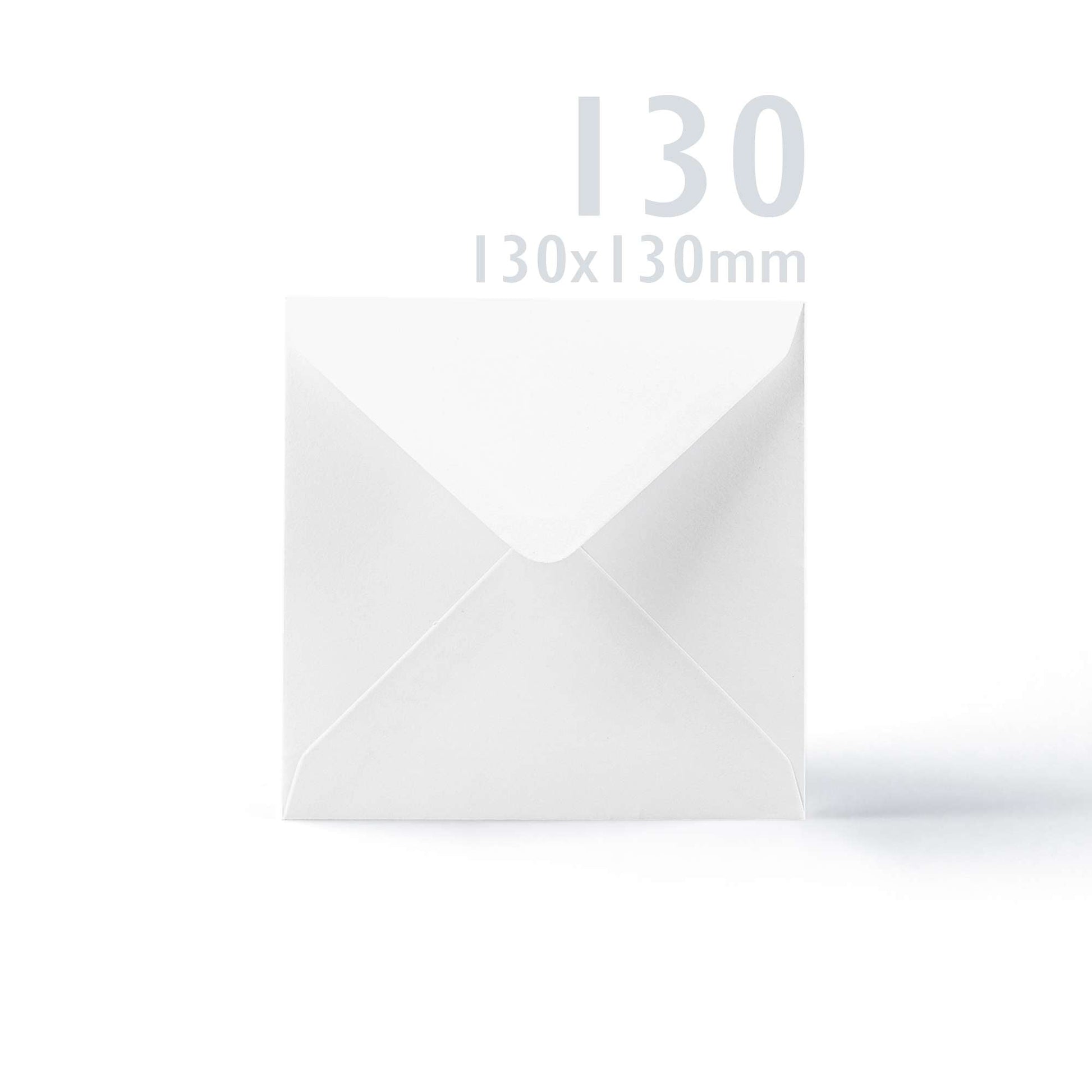 White V-Flap Envelope & Smooth Card Pack - 130 x 130 mm + 125 x 125 mm