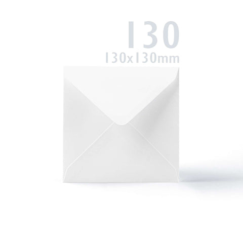 White V-Flap Envelope & Smooth Card Pack - 130 x 130 mm + 125 x 125 mm