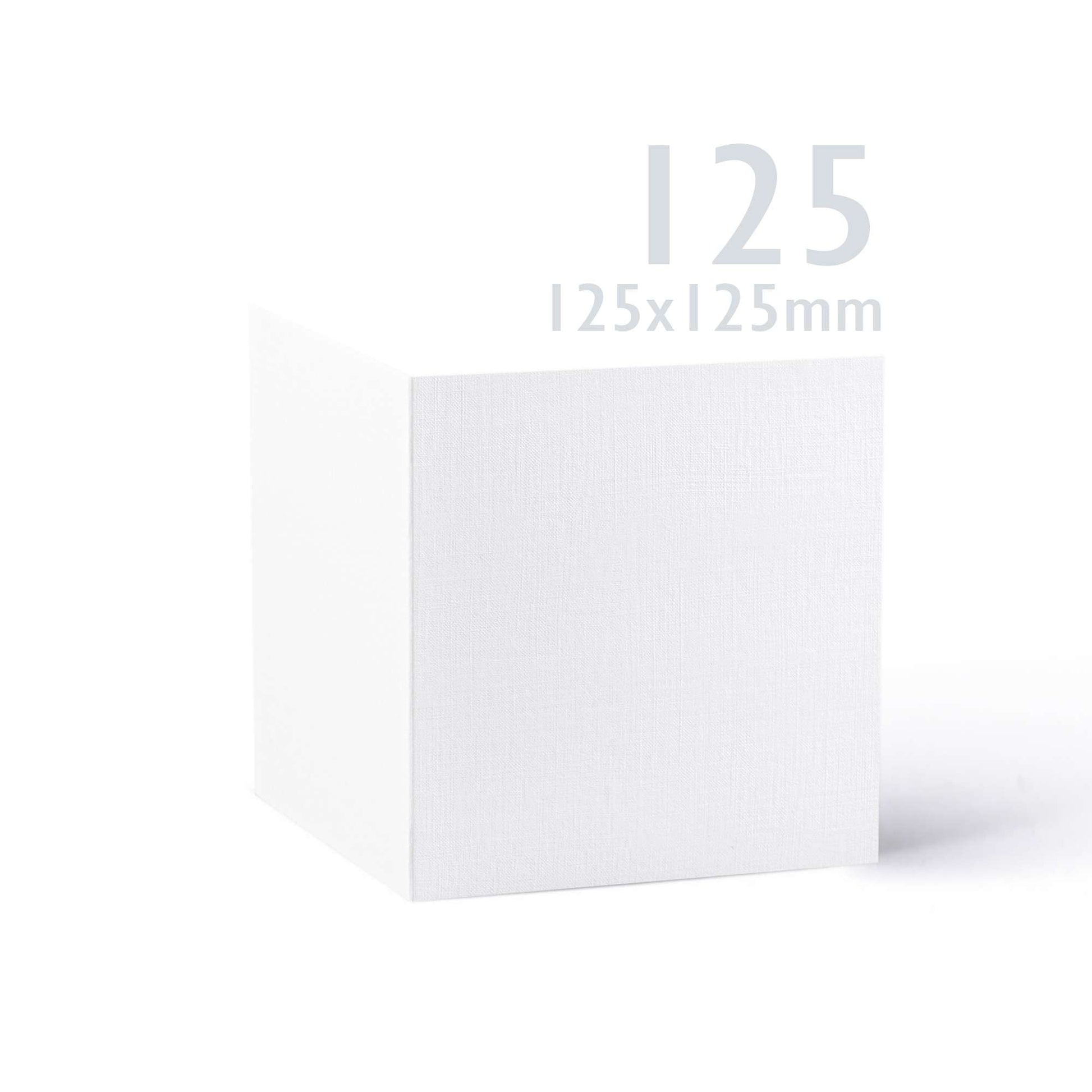 White V-Flap Envelope & Linen Card Pack - White 130 x 130 mm + 125 x 125 mm
