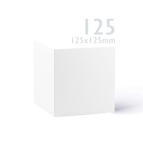 White V-Flap Envelope & Hammered Card Pack - White 130 x 130 mm + 125 x 125 mm