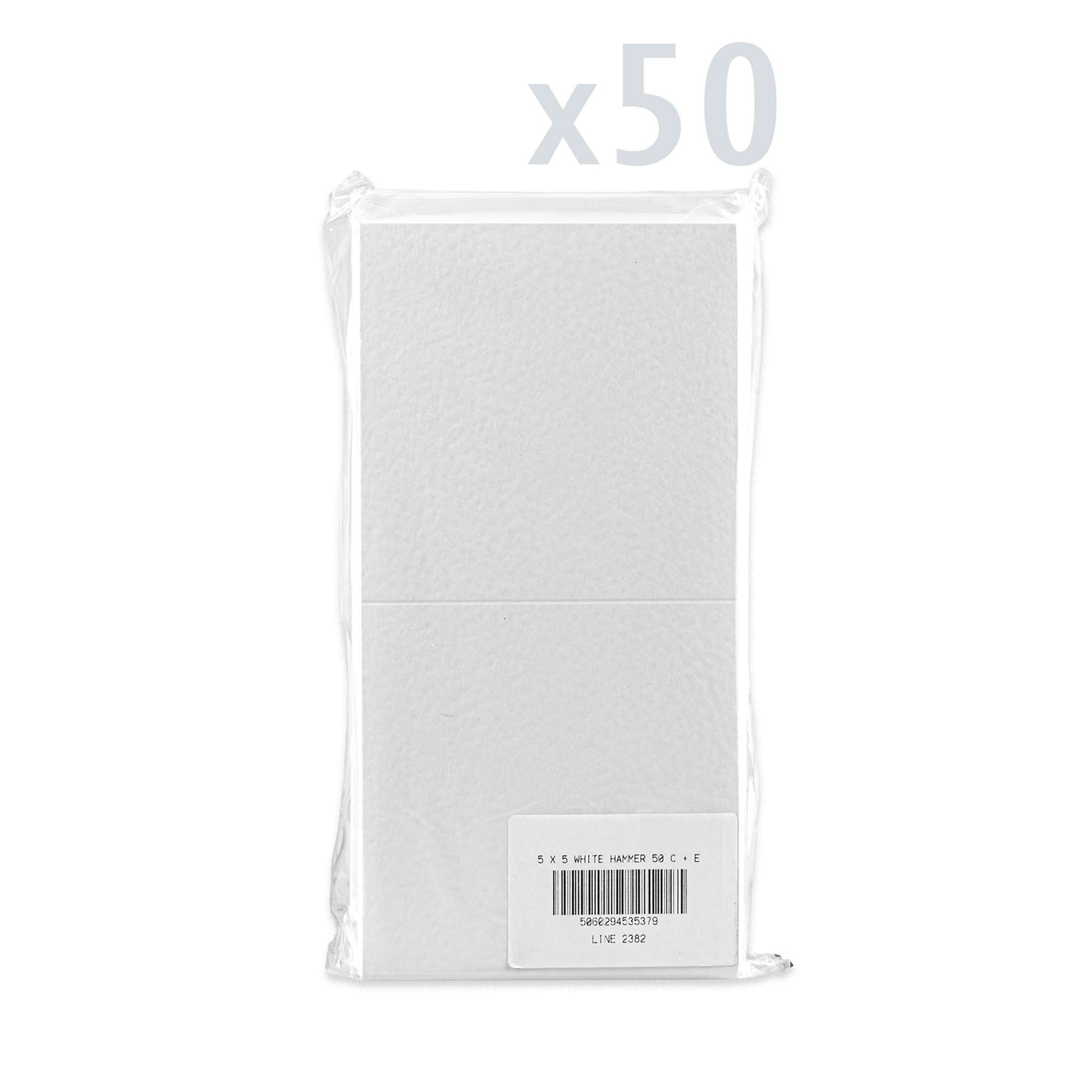 White V-Flap Envelope & Hammered Card Pack - White 130 x 130 mm + 125 x 125 mm